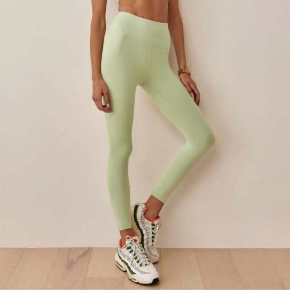Reformation EcoStretch High Rise Cropped Leggings Limon Green Women's S - NWT